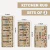 Artoid Mode Watercolor Nutcrackers Merry Christmas Decorative Kitchen Mats Set of 2, Home Party Low-Profile Kitchen Rugs – 17×29 and 17×47 Inch(Beige)
