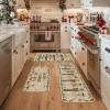 Artoid Mode Watercolor Nutcrackers Merry Christmas Decorative Kitchen Mats Set of 2, Home Party Low-Profile Kitchen Rugs – 17×29 and 17×47 Inch(Beige)