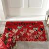 Artoid Mode Welcome Love Bowknot Valentine’s Day Doormat, Home Decor Low-Profile Switch Rug Door Mat for Indoor Outdoor 17×29 Inch(Red)