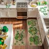 Artoid Mode Wood Lucky Shamrock Blessed Charm St. Patrick’s Day Kitchen Mats Set of 2, Home Decor Low-Profile Kitchen Rugs for Floor – 17×29 and 17×47 Inch