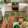 Artoid Mode Wood Lucky Shamrock Blessed Charm St. Patrick’s Day Kitchen Mats Set of 2, Home Decor Low-Profile Kitchen Rugs for Floor – 17×29 and 17×47 Inch