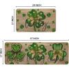 Artoid Mode Wood Lucky Shamrock Blessed Charm St. Patrick’s Day Kitchen Mats Set of 2, Home Decor Low-Profile Kitchen Rugs for Floor – 17×29 and 17×47 Inch