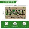Artoid Mode Wood Shamrock Home Sweet Home St. Patrick’s Day Doormat, Home Decor Low-Profile Switch Rug Door Mat Floor Mat for Indoor Outdoor 17×29 Inch