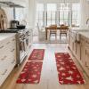 Artoid Mode Xmas Trees Snowflake Let It Snow Merry Christmas Kitchen Mats Set of 2, Winter Decor Low-Profile Kitchen Rugs – 17×29 and 17×47 Inch(Red)
