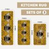 Artoid Mode Yellow Bee Kind Spring Kitchen Mats Set of 2, Summer Home Decor Low-Profile Kitchen Rugs for Floor – 17×29 and 17×47 Inch(Yellow)