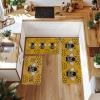 Artoid Mode Yellow Bee Kind Spring Kitchen Mats Set of 2, Summer Home Decor Low-Profile Kitchen Rugs for Floor – 17×29 and 17×47 Inch(Yellow)