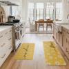 Artoid Mode Yellow Daisy Hello Sunshine Bloom Spring Kitchen Mats Set of 2, Home Decor Low-Profile Kitchen Rugs for Floor – 17×29 and 17×47 Inch(Yellow)
