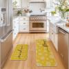 Artoid Mode Yellow Daisy Hello Sunshine Bloom Spring Kitchen Mats Set of 2, Home Decor Low-Profile Kitchen Rugs for Floor – 17×29 and 17×47 Inch(Yellow)