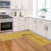 Artoid Mode Yellow Daisy Hello Sunshine Bloom Spring Kitchen Mats Set of 2, Home Decor Low-Profile Kitchen Rugs for Floor – 17×29 and 17×47 Inch(Yellow)