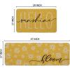 Artoid Mode Yellow Daisy Hello Sunshine Bloom Spring Kitchen Mats Set of 2, Home Decor Low-Profile Kitchen Rugs for Floor – 17×29 and 17×47 Inch(Yellow)
