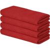 Artoid Mode 100% Cotton Navy Blue Waffle Weave Kitchen Dish Cloths, 13×28 Inch Ultra Soft Absorbent Quick Drying Kitchen Dish Towels Set of 4(Dark Red)