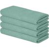 Artoid Mode 100% Cotton Navy Blue Waffle Weave Kitchen Dish Cloths, 13×28 Inch Ultra Soft Absorbent Quick Drying Kitchen Dish Towels Set of 4(Light Green)