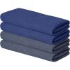 Artoid Mode 100% Cotton Navy Blue Waffle Weave Kitchen Dish Cloths, 13×28 Inch Ultra Soft Absorbent Quick Drying Kitchen Dish Towels Set of 4(Navy Blue/Dark Grey)