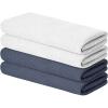 Artoid Mode 100% Cotton Navy Blue Waffle Weave Kitchen Dish Cloths, 13×28 Inch Ultra Soft Absorbent Quick Drying Kitchen Dish Towels Set of 4(White/Dark Grey)