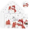 Artoid Mode 24 Pack Blue Snowman Snowflake Xmas Tree Christmas Thank You Cards Gift With Envelope Sticker Blank Note Greeting Cards, 4 x 6 Inch(Red)