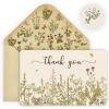Artoid Mode 24 Pack Fall Wildflower Thank You Cards Floral Leaves Gift With Envelope Sticker Blank Note Cards for Birthday Wedding Baby Shower Bridal Shower, 4 x 6 Inch(Brown)