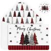 Artoid Mode 24 Pack Merry Christmas Thank You Cards Star Red Black Xmas Tree Greeting Cards Gift With Envelope Sticker Blank Note Cards for Birthday Wedding Baby Shower Bridal Shower, 4 x 6 Inch(Red/Black)