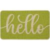 Artoid Mode Balck Hello Halloween Doormat, Home Decor Low-Profile Switch Rug Door Mat Floor Mat for Indoor Outdoor 17×29 Inch(Green)