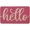 Artoid Mode Balck Hello Halloween Doormat, Home Decor Low-Profile Switch Rug Door Mat Floor Mat for Indoor Outdoor 17×29 Inch(Pink)