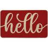 Artoid Mode Balck Hello Halloween Doormat, Home Decor Low-Profile Switch Rug Door Mat Floor Mat for Indoor Outdoor 17×29 Inch(Red)