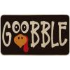 Artoid Mode Beige Gobble Turkey Thanksgiving Doormat, Thanksful Fall Home Decor Low-Profile Switch Rug Door Mat Floor Mat for Indoor Outdoor 17×29 Inch(Black)