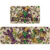 Artoid Mode Beige Lobster Irises Mask Doughnut Beads Mardi Gras Kitchen Mats Set of 2, Home Decor Low-Profile Kitchen Rugs for Floor – 17×29 and 17×47 Inch