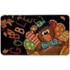 Artoid Mode Black Turkey Gobble Leaves Thanksgiving Doormat, Home Decor Low-Profile Switch Rug Door Mat Floor Mat for Indoor Outdoor 17×29 Inch(Black)