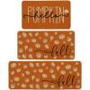 Artoid Mode Blue Hello Pumpkin Fall Kitchen Mats Set of 2, Autumn Home Decor Low-Profile Kitchen Rugs for Floor – 17×29 and 17×47 Inch(Orange)