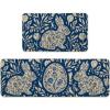 Artoid Mode Blue Rabbit Bunny Egg Easter Kitchen Mats Set of 2, Spring Home Decor Low-Profile Kitchen Rugs for Floor – 17×29 and 17×47 Inch(Blue)
