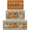 Artoid Mode Buffalo Plaid Hello Pumpkin Eucalyptus Fall Kitchen Mats Set of 2, Home Decor Low-Profile Kitchen Rugs for Floor – 17×29 and 17×47 Inch(Orange)