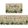 Artoid Mode Eucalyptus Together Spring Kitchen Mats Set of 2, Summer Home Decor Low-Profile Kitchen Rugs for Floor – 17×29 and 17×47 Inch