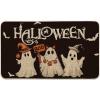 Artoid Mode Ghost Jack-O’-Lantern Bat Boo Black Halloween Doormat, Home Decor Low-Profile -066 Outdoor 17×29 Inch