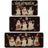 Artoid Mode Ghost Pumpkin Bat Black Halloween Kitchen Mats Set of 2, Black Home Decor Low-Profile Kitchen Rugs for Floor – 17×29 and 17×47 Inch(Black)
