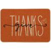 Artoid Mode Give Thanks Pumpkin Thanksgiving Welcome Decorative Doormat, Seasonal Fall Low-Profile Floor Rug Switch Mat for Indoor Outdoor 17×29 Inch(2′ x 2’11” (Rectangular))
