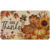 Artoid Mode Give Thanks Turkey Sunflowers Pumpkin Thanksgiving Doormat, Thanksful Home Decor Low-Profile Switch Rug Floor Mat Door Mat for Outdoor Indoor 17×29 Inch