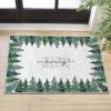 Artoid Mode Green Pine Tree Merry Christmas Door Mat, Xmas Winter Home Decor Low-Profile Non-Slip Washable Rug for Kitchen Entryway Bedroom Bathroom Laundry Room Indoor 2×3 Feet(Green/White)