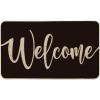 Artoid Mode Green Welcome Spring Doormat, Home Summer Decor Switch Rug Door Mat Floor Mat 17×29 Inch(Black Welcome)