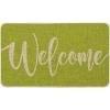 Artoid Mode Green Welcome Spring Doormat, Home Summer Decor Switch Rug Door Mat Floor Mat 17×29 Inch(Green Welcome)