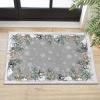 Artoid Mode Grey Snowman Deer Tree Christmas Area Rug, Winter Home Decor Low-Profile Washable Area Rugs for Entryway Bedroom Living Room Laundry Room Indoor 5×7 Feet(Grey Snowman)