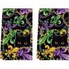 Artoid Mode Iris Jewelry Cat Mardi Gras Kitchen Towels Dish Towels, 18×26 Inch Farmhouse Decoration Hand Towels Set of 2