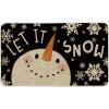 Artoid Mode Let It Snow Snowman Christmas Decorative Doormat Black, Seasonal Winter Xmas Holiday Low-Profile Floor Mat Switch Mat for Indoor Outdoor 17 x 29 Inch(Black)