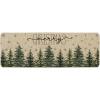 Artoid Mode Pine Trees Snowflakes Merry Christmas Welcome Decorative Doormat, Seasonal Winter Xmas Low-Profile Rug Switch Mat for Outdoor 17×29 Inch(Green)