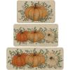 Artoid Mode Pumpkin Eucalyptus Fall Kitchen Mats Set of 2, Home Decor Low-Profile Kitchen Rugs for Floor – 17×29 and 17×47 Inch(Orange)