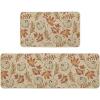 Artoid Mode Pumpkins Fall Kitchen Mats Set of 2, Autumn Maple Leaves Home Decor Low-Profile Kitchen Rugs for Floor – 17×29 and 17×47 Inch(Beige)