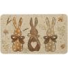 Artoid Mode Rabbit Carrots Eggs Happy Easter Doormat, Seasonal Spring Home Decor Low-Profile Switch Rug Door Mat Floor Mat for Indoor Outdoor 17×29 Inch