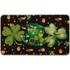 Artoid Mode Shamrock Hat St. Patrick’s Day Doormat, Spring Home Decor Low-Profile Switch Rug Door Mat Floor Mat for Indoor Outdoor 17×29 Inch