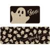 Artoid Mode Spooky Ghosts Boo Halloween Kitchen Mats Set of 2, Black Home Decor Low-Profile Kitchen Rugs for Floor – 17×29 and 17×47 Inch(Black)