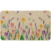 Artoid Mode Tulip Lavender Spring Decorative Doormat, Seasonal Flower Summer Holiday Low-Profile Rug Switch Mat for Indoor Outdoor 17×29 Inch(Beige)