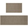 Artoid Mode Washable Non Slip Kitchen Rugs and Mats Set of 2, Rubber Backing Absorbent Kitchen Mats for Floor Front of Sink – 17×29 and 17×47 Inch(Beige Grey)