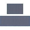 Artoid Mode Washable Non Slip Kitchen Rugs and Mats Set of 2, Rubber Backing Absorbent Kitchen Mats for Floor Front of Sink – 17×29 and 17×47 Inch(Blue)